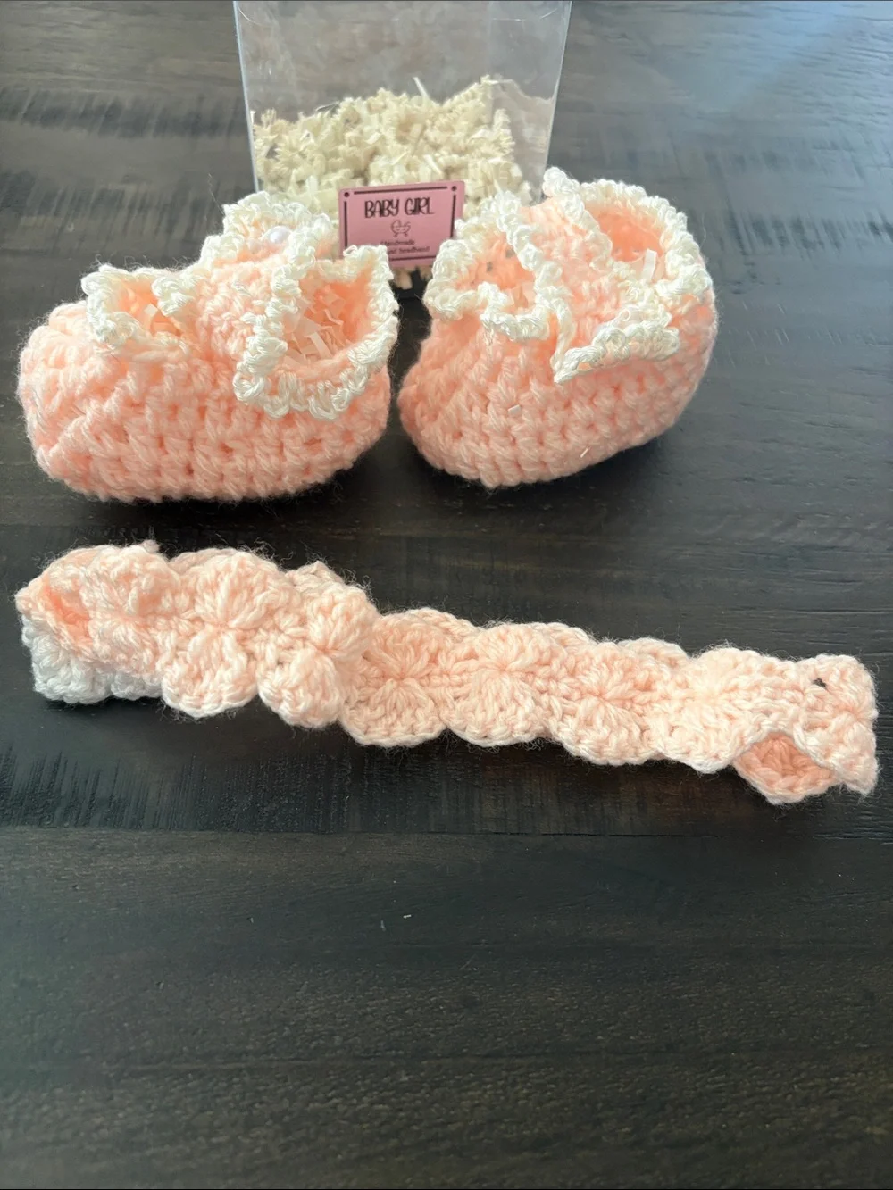 Handmade Baby Girl Pink Crochet Booties